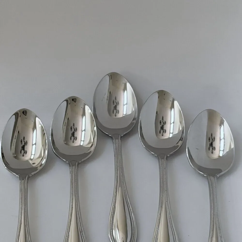 5Pc Oneida Arbor-American Harmony Teaspoons 6 1/8” Stainless Glossy